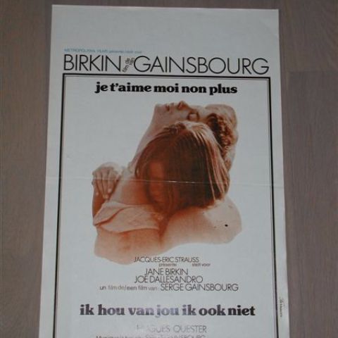 'Je t'aime moi non plus' (Serge Gainsbourg) Belgian affichette